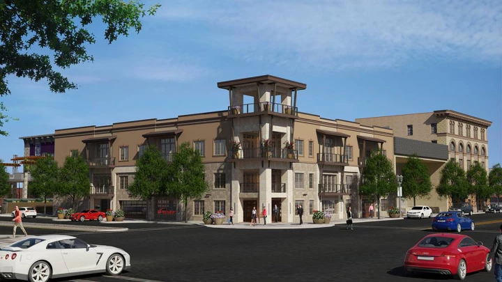 425 mills mixed use architectural rendering