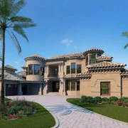 luxury home exterior rendering 