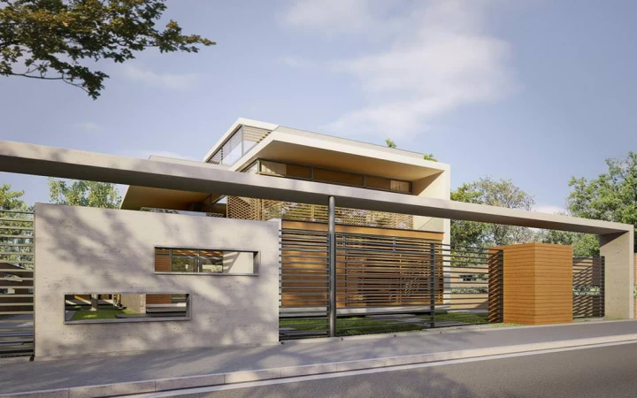 modern villa residential rendering 1