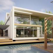 modern villa residential rendering 2