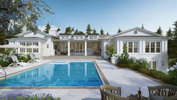 razore residence backyard pool 3d rendering