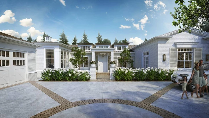 razore residence front yard 3d rendering