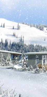 red mountain sky resort cabin winter rendering red mountain sky resort cabin winter rendering