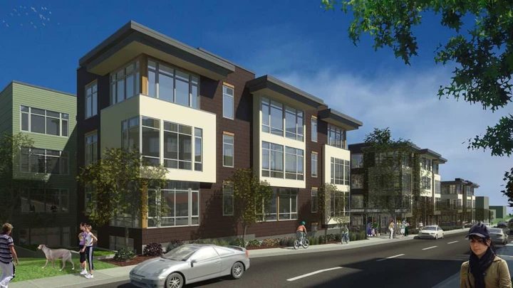 woodland park condominiums exteior 3d rendering 2