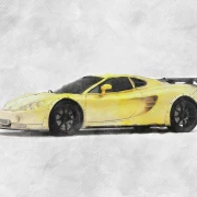 ascari kz1r sketch style automotive illustration