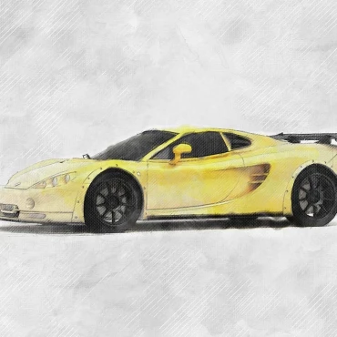 ascari kz1r sketch style automotive illustration
