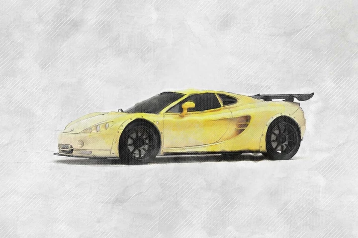 ascari kz1r sketch style automotive illustration