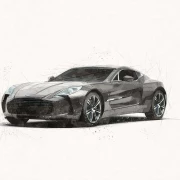 aston martin one 77 marker style automotive illustration