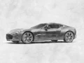 aston martin one 77 sketch style automotive illustration