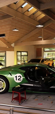 brabham bt62 carrieage house automotive 3d rendering brabham bt62 carrieage house automotive 3d rendering