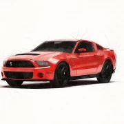 ford mustang shelby marker style automotive illustration