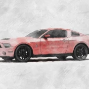 ford mustang shelby sketch style automotive illustration