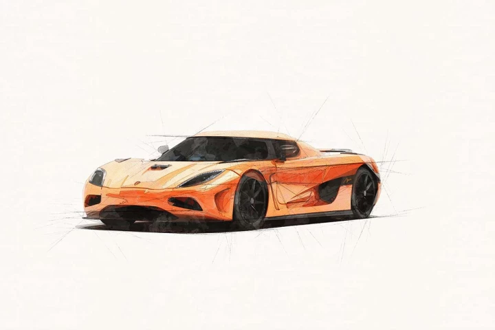 koenigsegg agera marker style automotive illustration