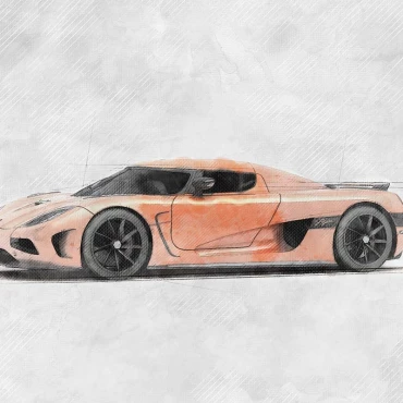 koenigsegg agera sketch style automotive illustration