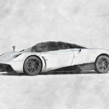 pagani huayra sketch style automotive illustration