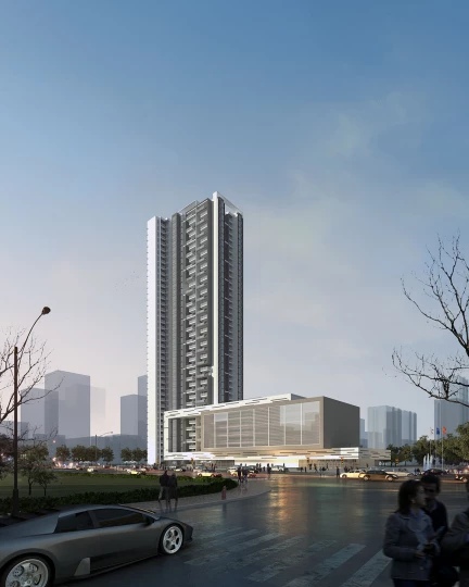 tower highrise architectural rendering