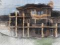 rudd residential house hand rendering illustration