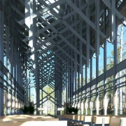 thorncrown chapel digital 3d recreation interior architectural rendering