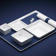 airline tray product illustration photorealistic rendering opt2