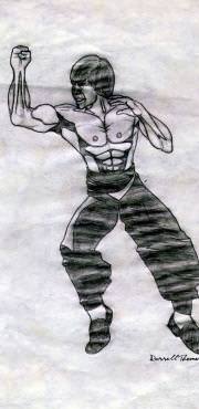 kung fu martial artist sketch