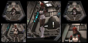 rhianna space girl character design composite