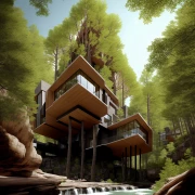 ai canti levered modern wilderness treehouse