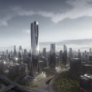 ai futuristic tower overcast