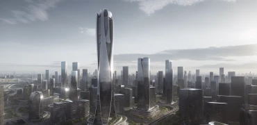 ai futuristic tower overcast