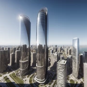 ai futuristic twin towers miami