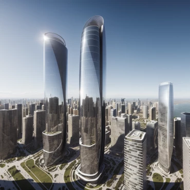 ai futuristic twin towers miami