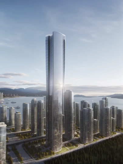 ai skyscraper summer dawn