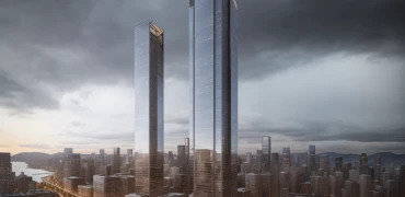 ai towers winter night overcast