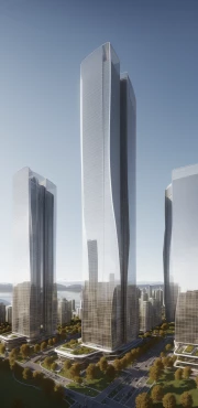 ai triple towers summer day