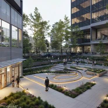 ai urban plaza night