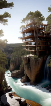 ai coastal cliffside resort