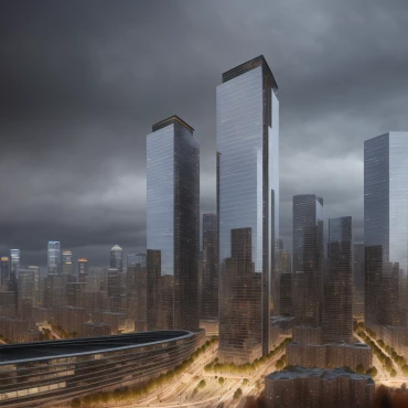 ai double tower winter night overcast