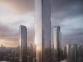 ai skyscraper overcast sunset