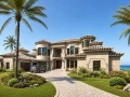 luxury home exterior rendering 