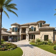 luxury home exterior rendering 