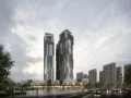 tower highrise concept2 dusk architectural rendering 2