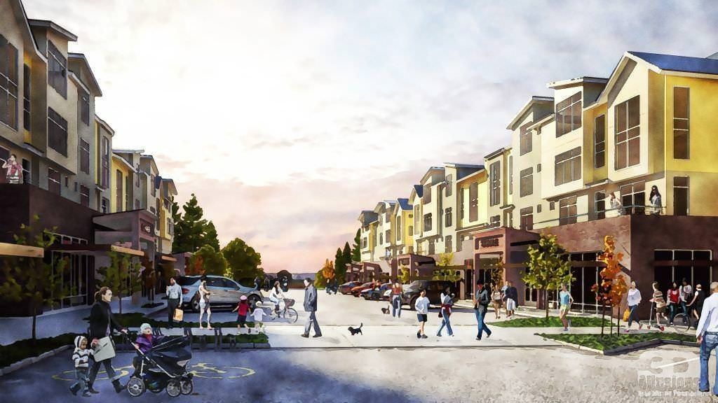 Crossroads watercolor rendering