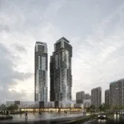 tower highrise concept2 dusk architectural rendering 2