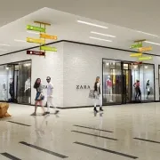 luxury building, interior rendering, retail mall