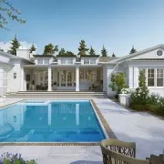 razore residence backyard pool 3d rendering