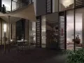 condominium patio night rendering