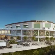 triangle devlopment distribution logistics facility 3d rendering