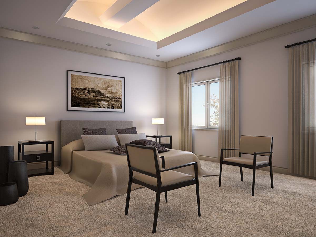 Interior 3D Rendering of Bedroom