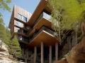ai wilderness waterfall modern house