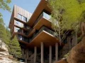 ai wilderness waterfall modern house