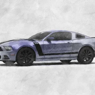 ford mustang boss sketch style automotive illustration ford mustang boss sketch style automotive illustration